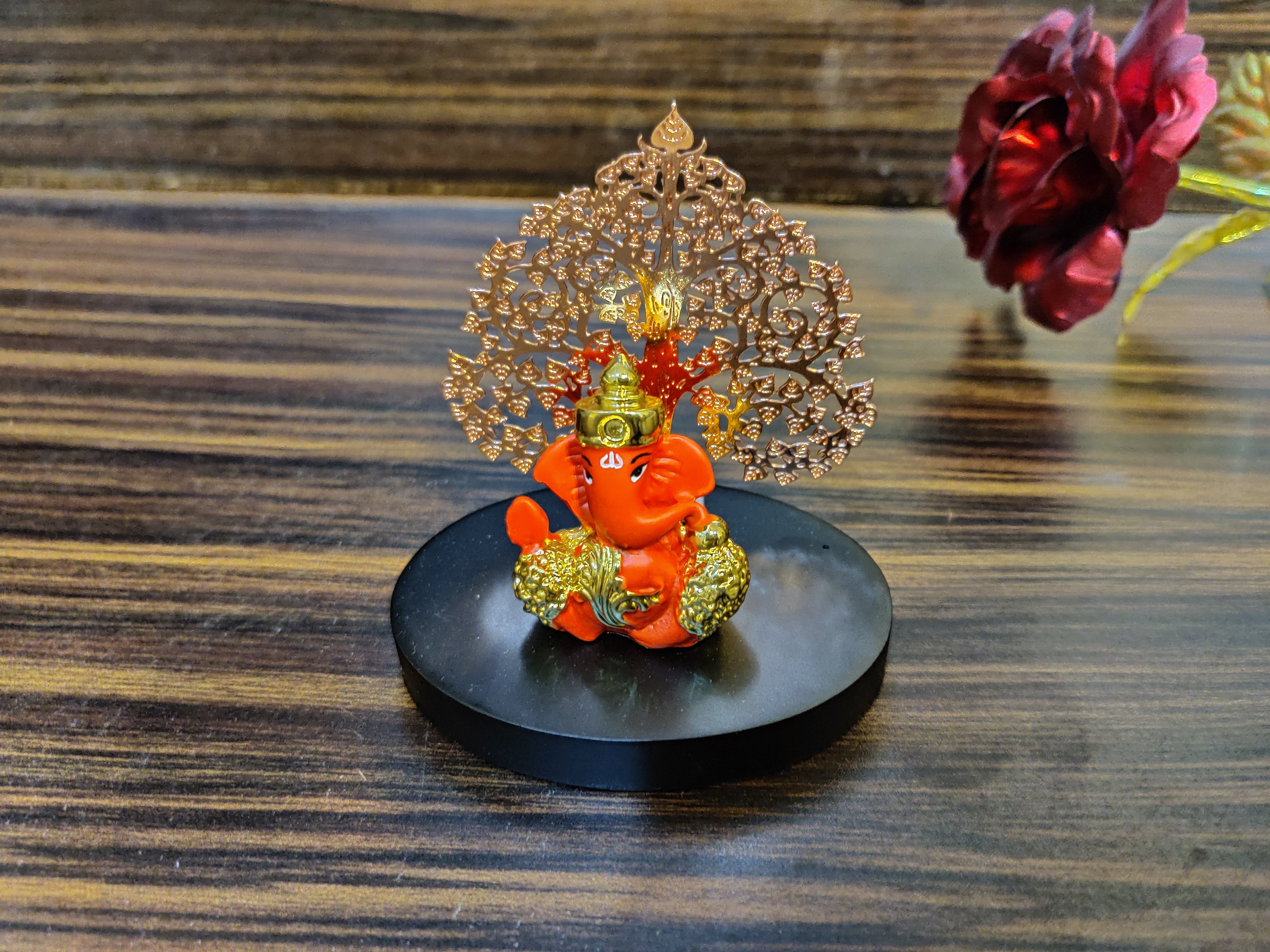 24kr Ganesh Idol With Tree 3"