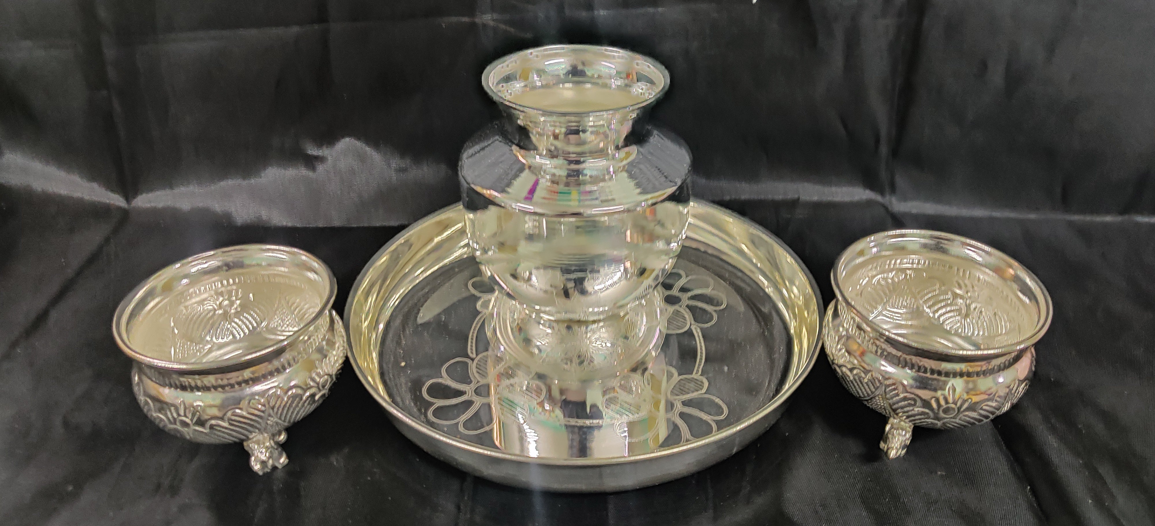 German Silver Pooja Set