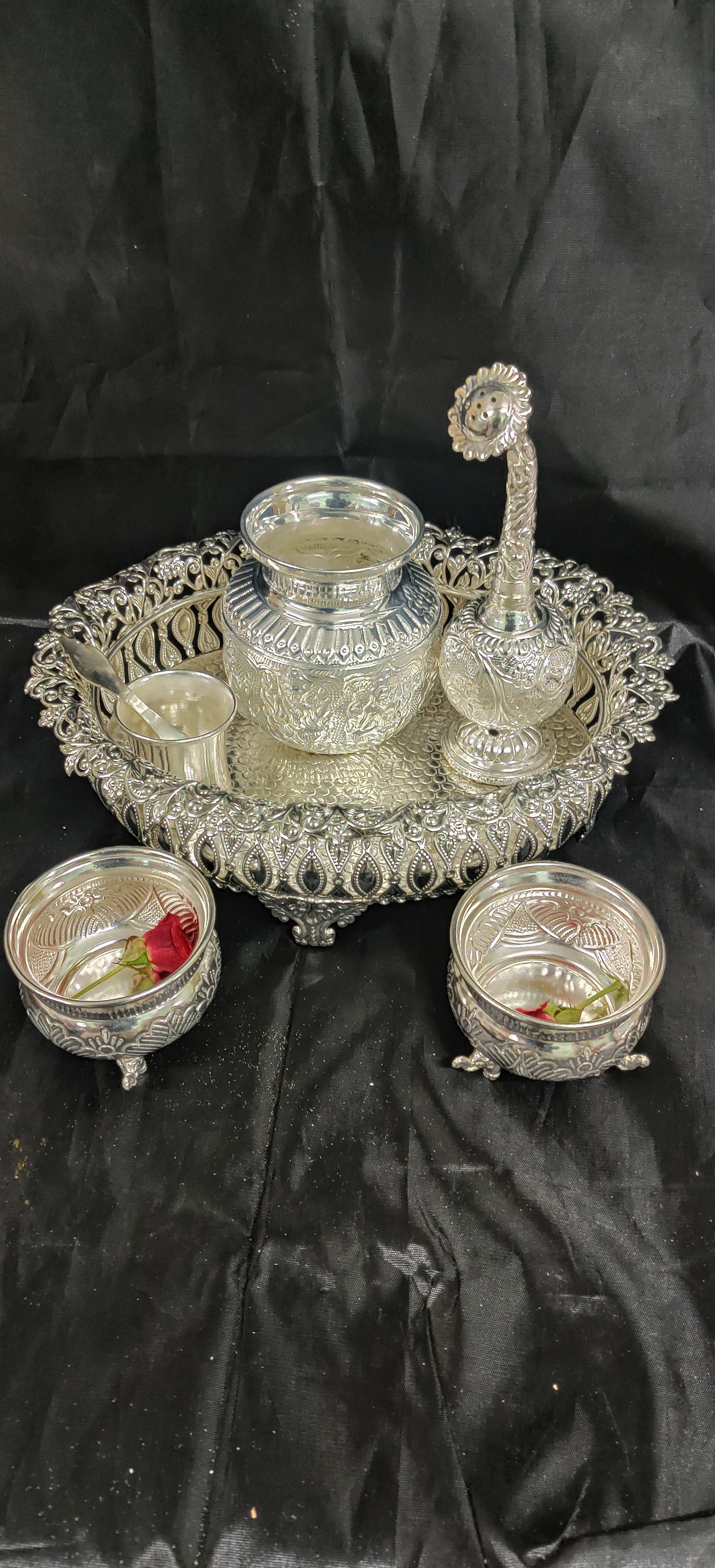 Imported German Silver Pooja Thali