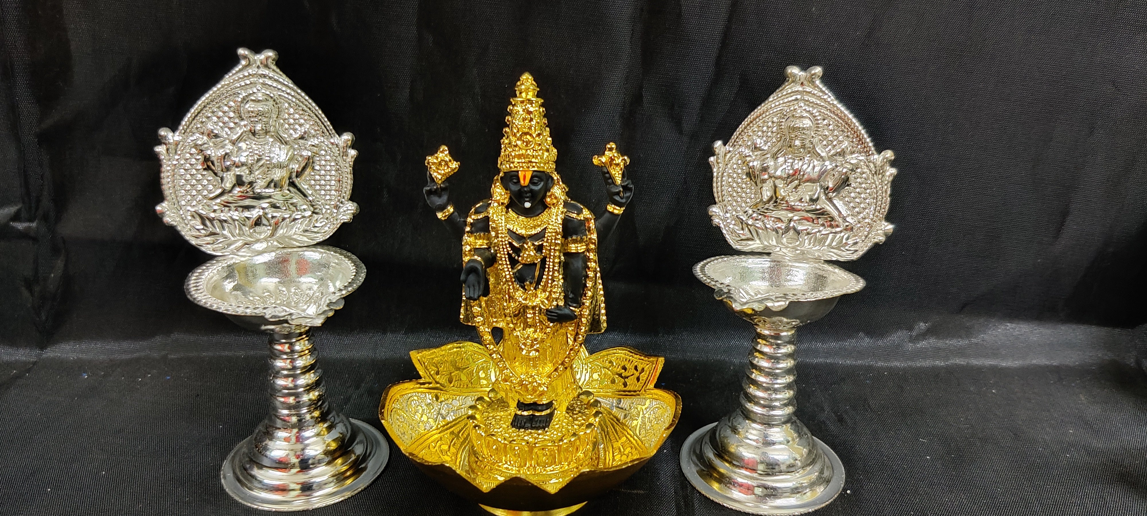 24kr Gold Coated Balaji Trendy Set With Diya