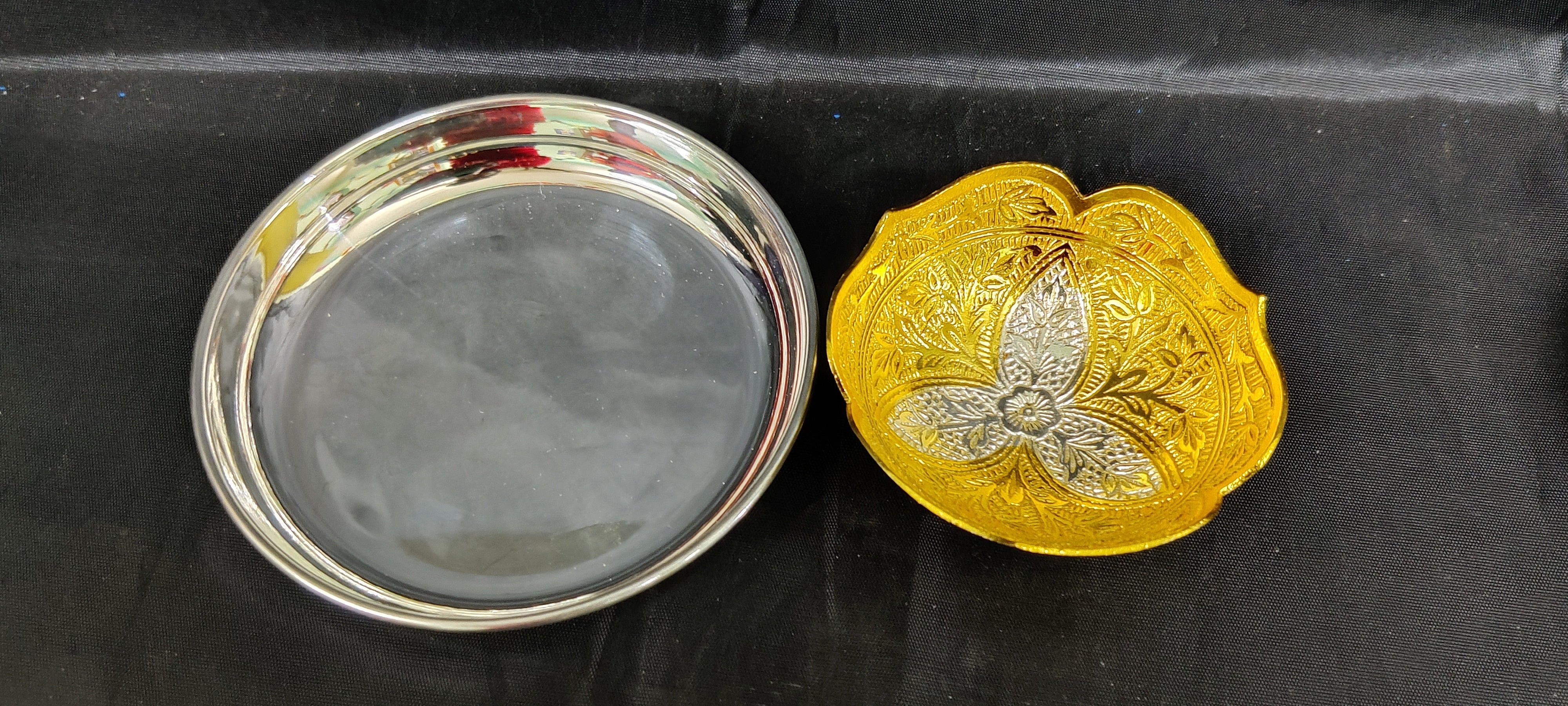 German Silver 5" Plate + Bowl