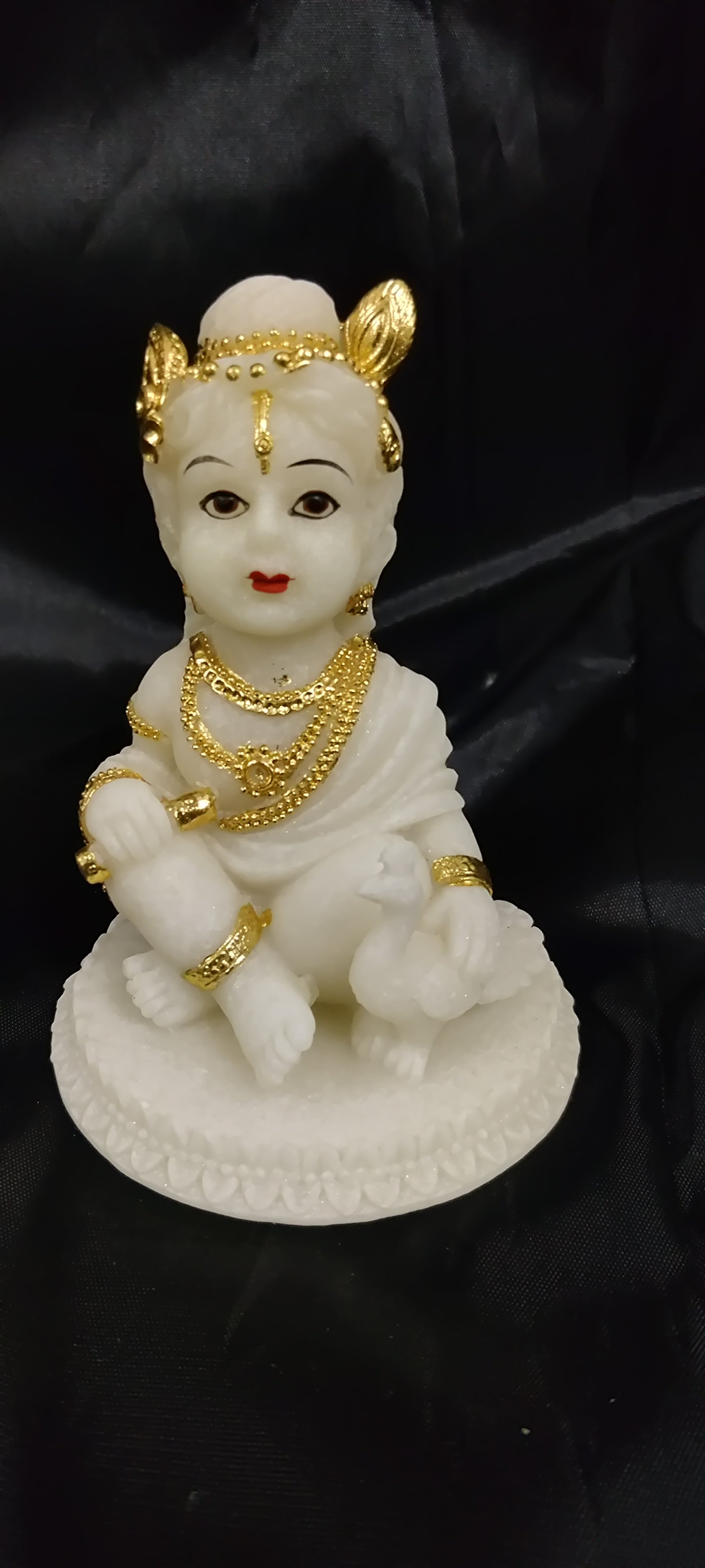 Gold Plated Krishna Idol 5"