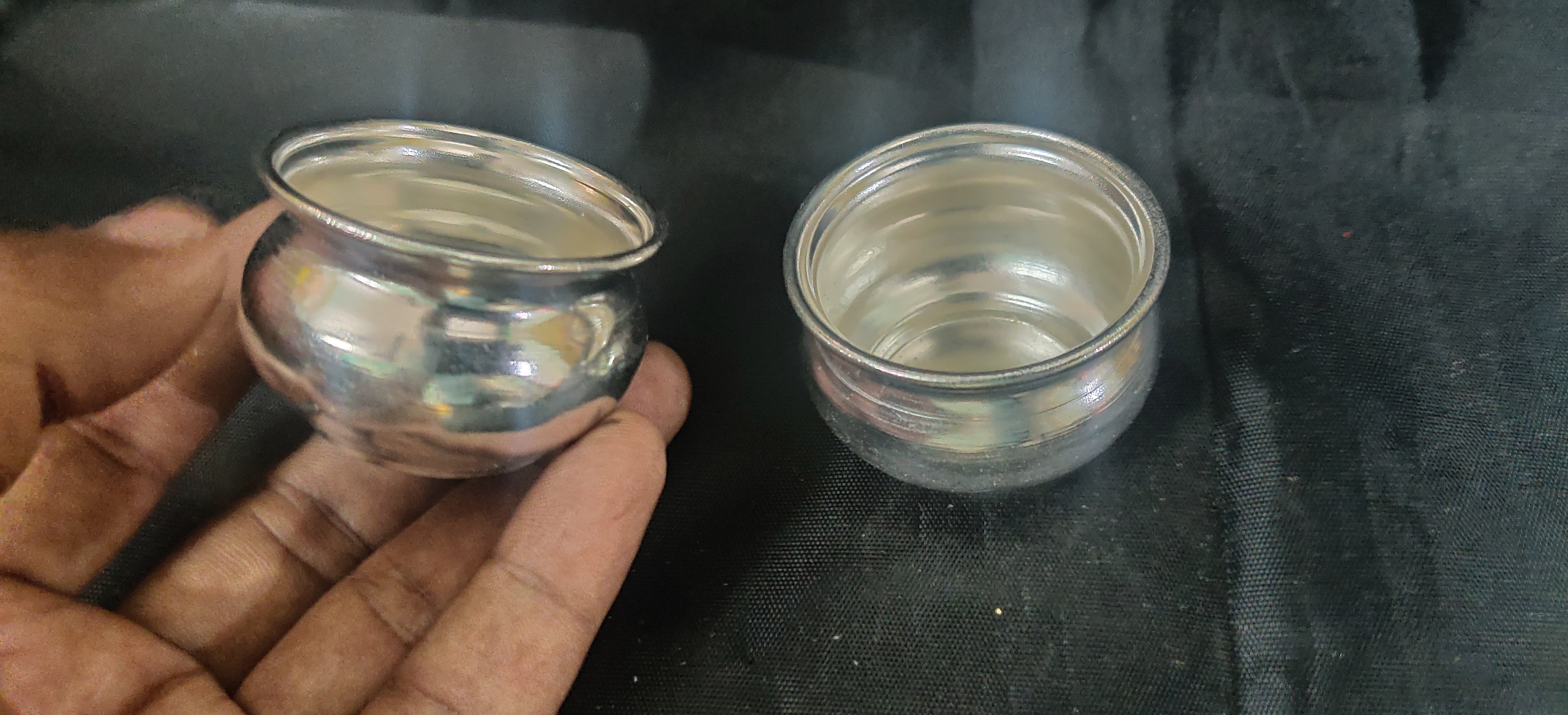 German Silver 3"kum Kum Bowls Pair