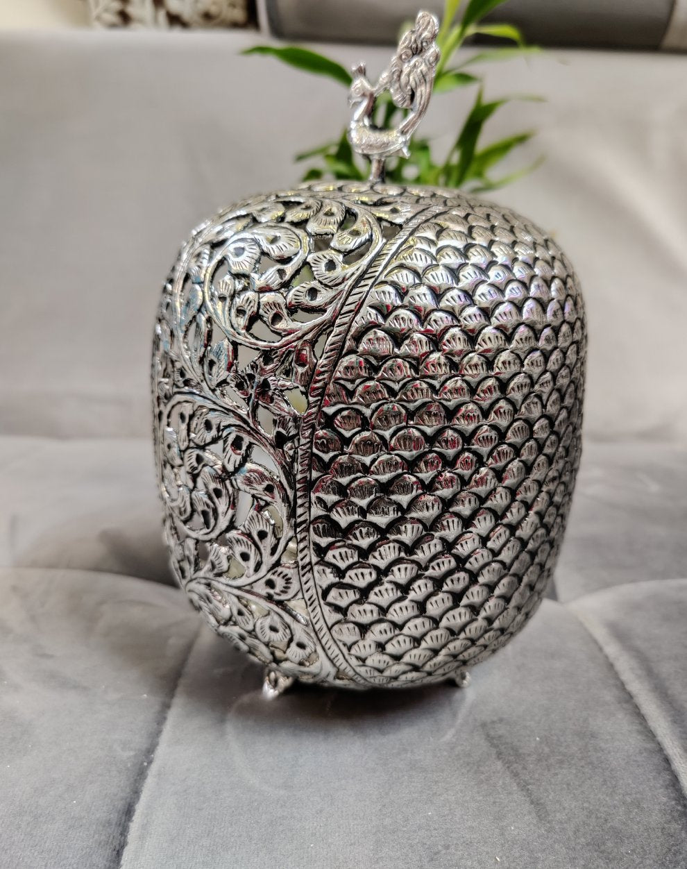 Antique German Silver Akhanda Diya Big Each