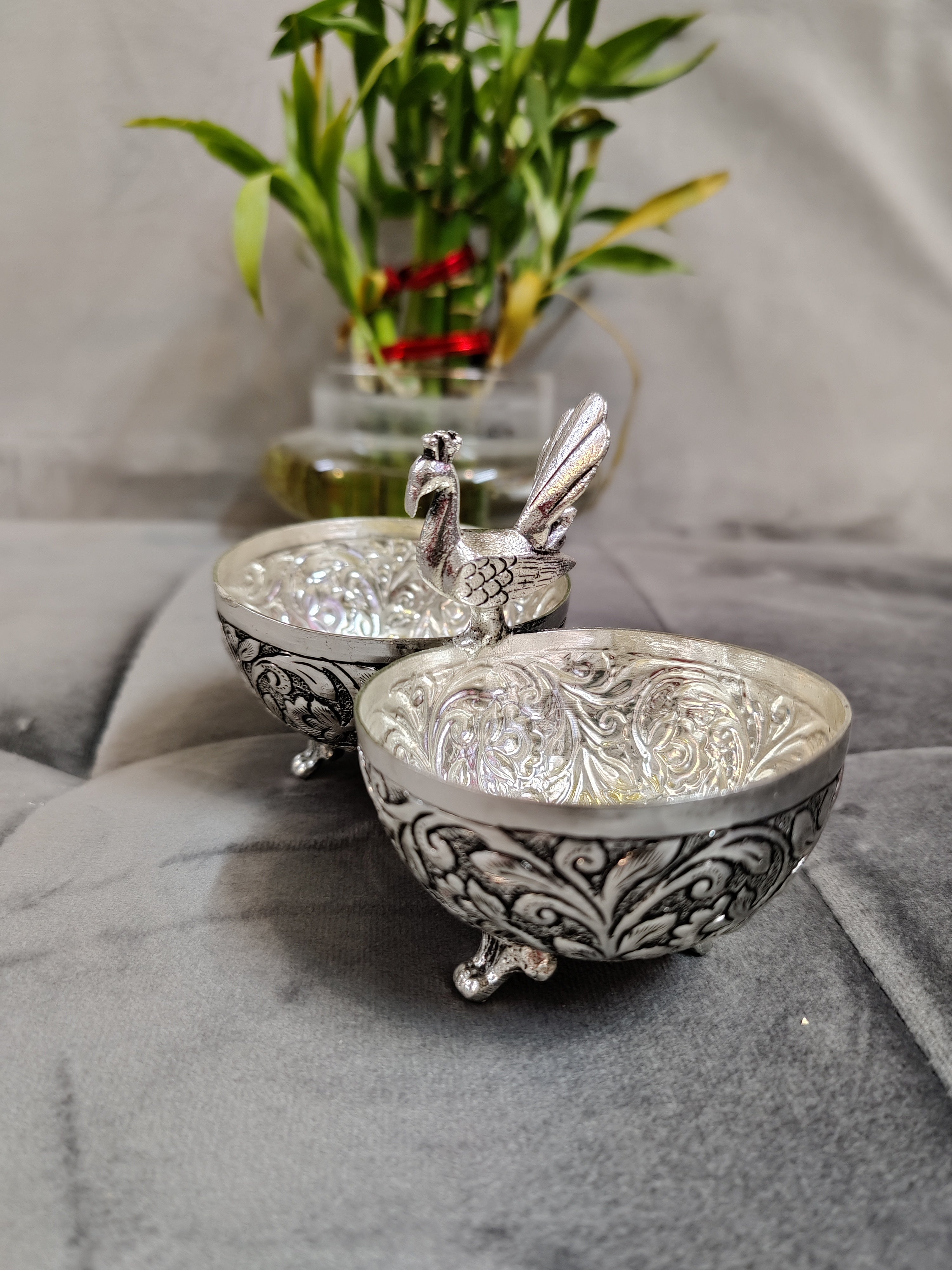 Antique German Silver 2 Cup Panchwala 6"