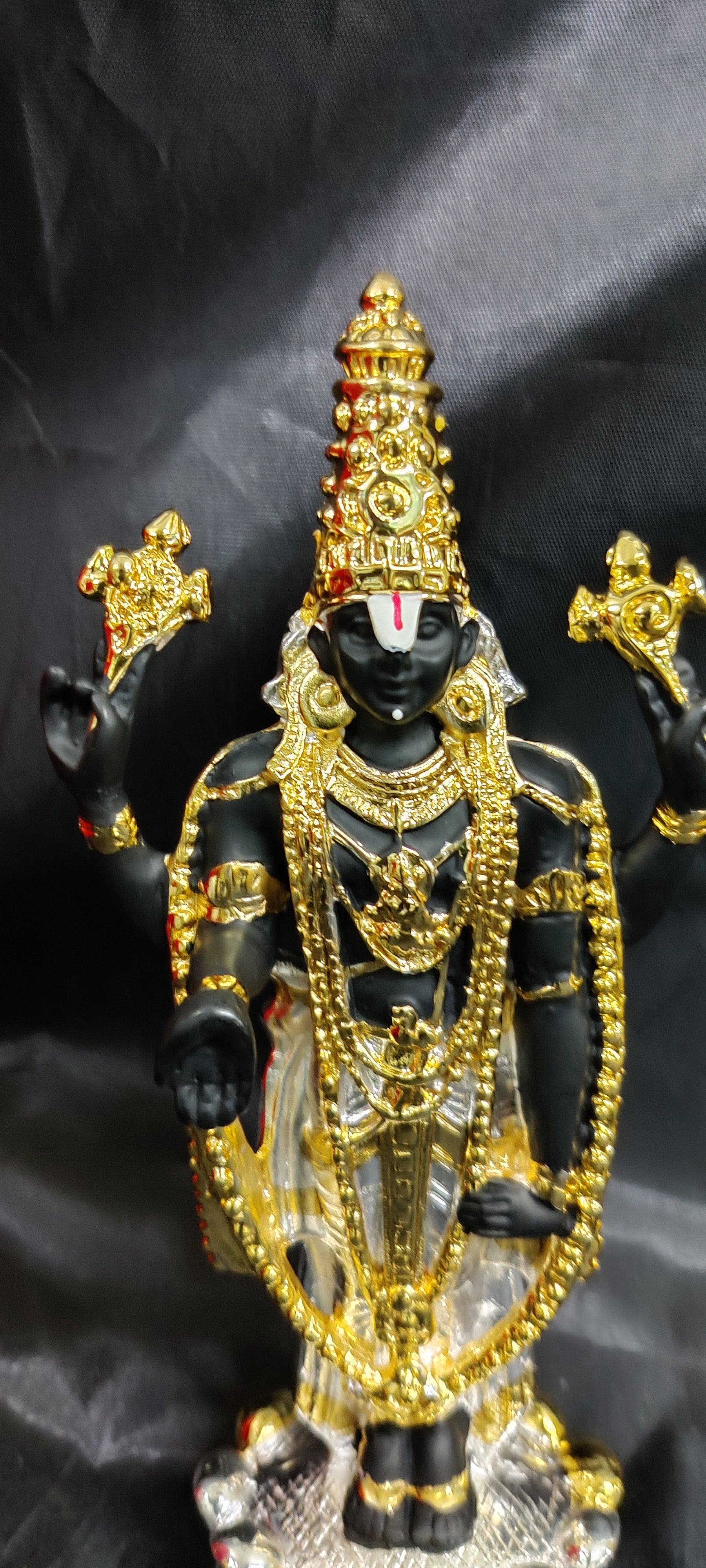 24kr Gold and Silver Coated Balaji Idol 9"