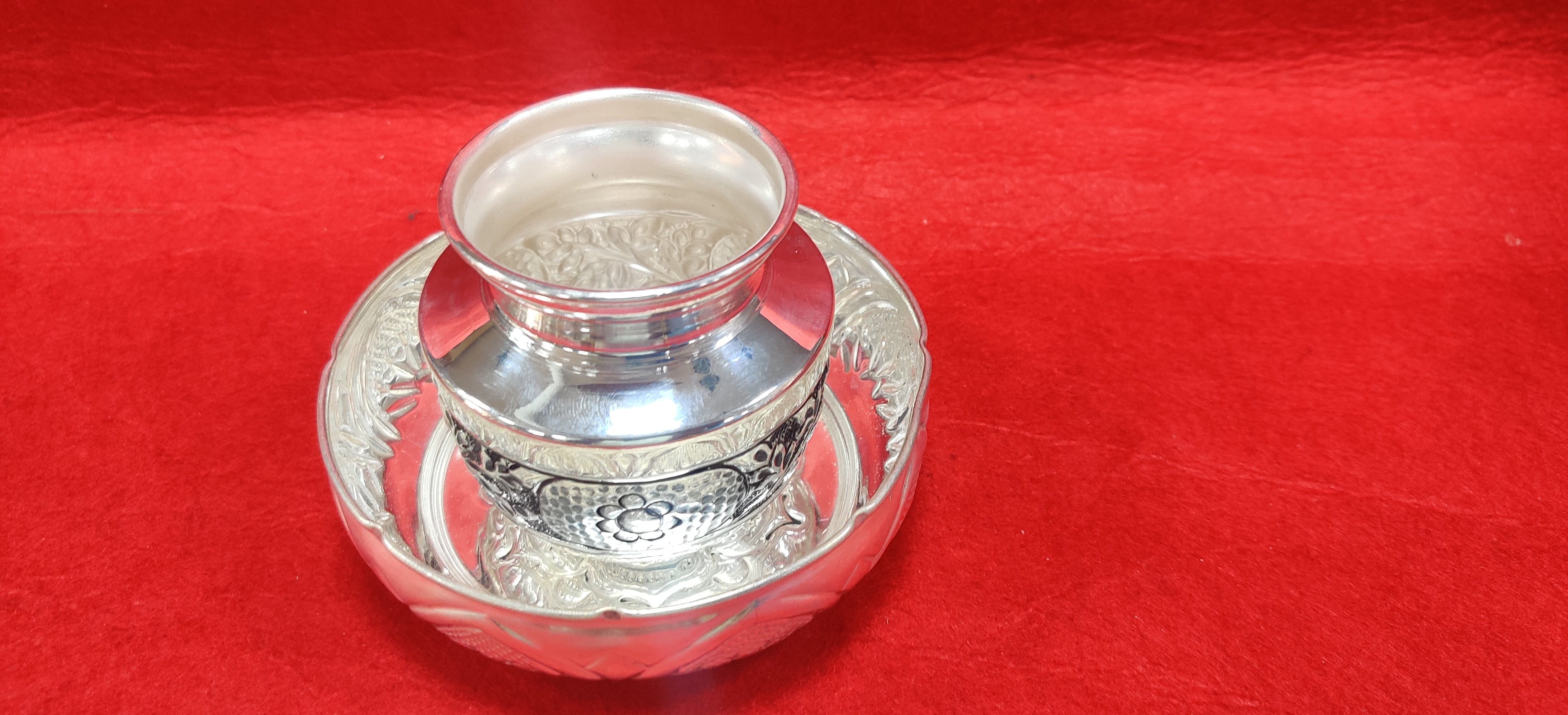 German Silver Plate With Antique German Silver Kalsha