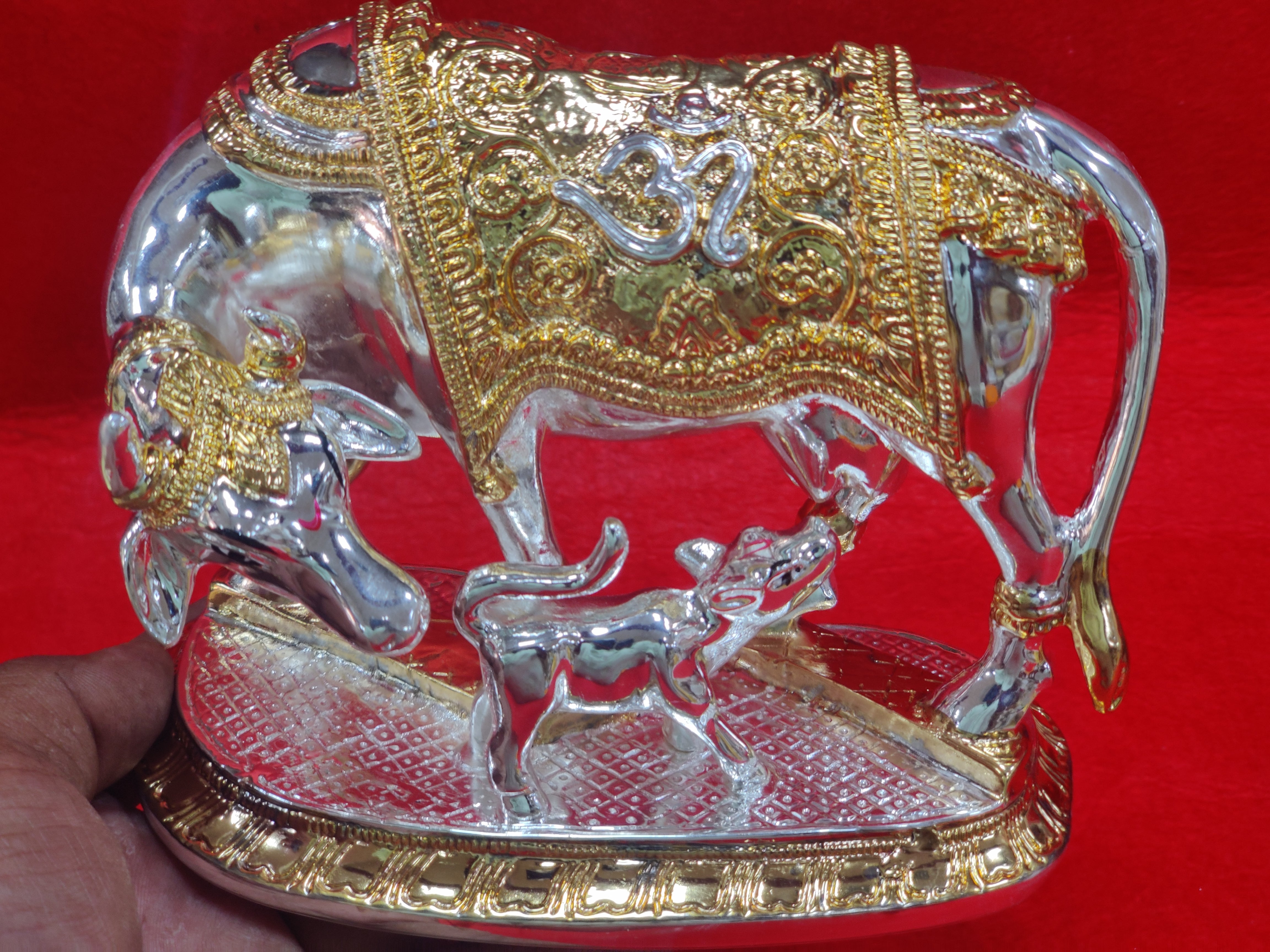 5" Cow and Calf 24kr Coated