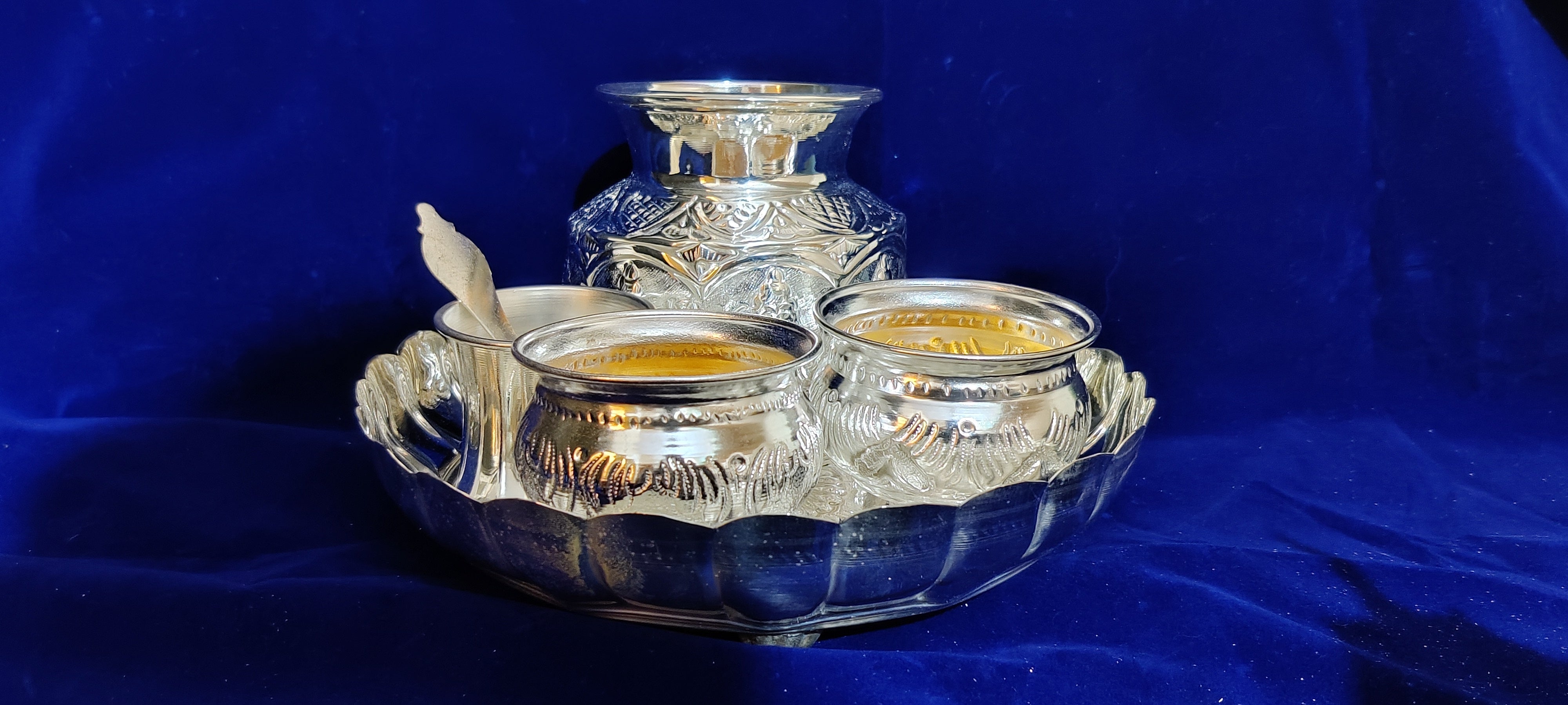 German Silver 9" Pooja Thali