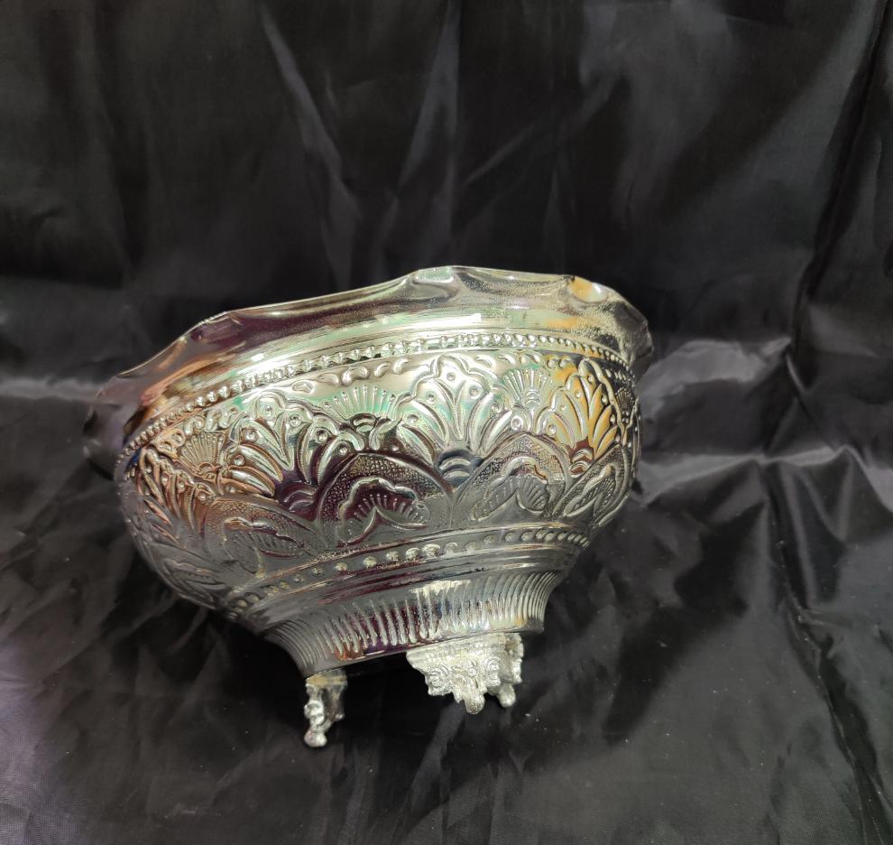 German Silver Flower Butti Big 10"