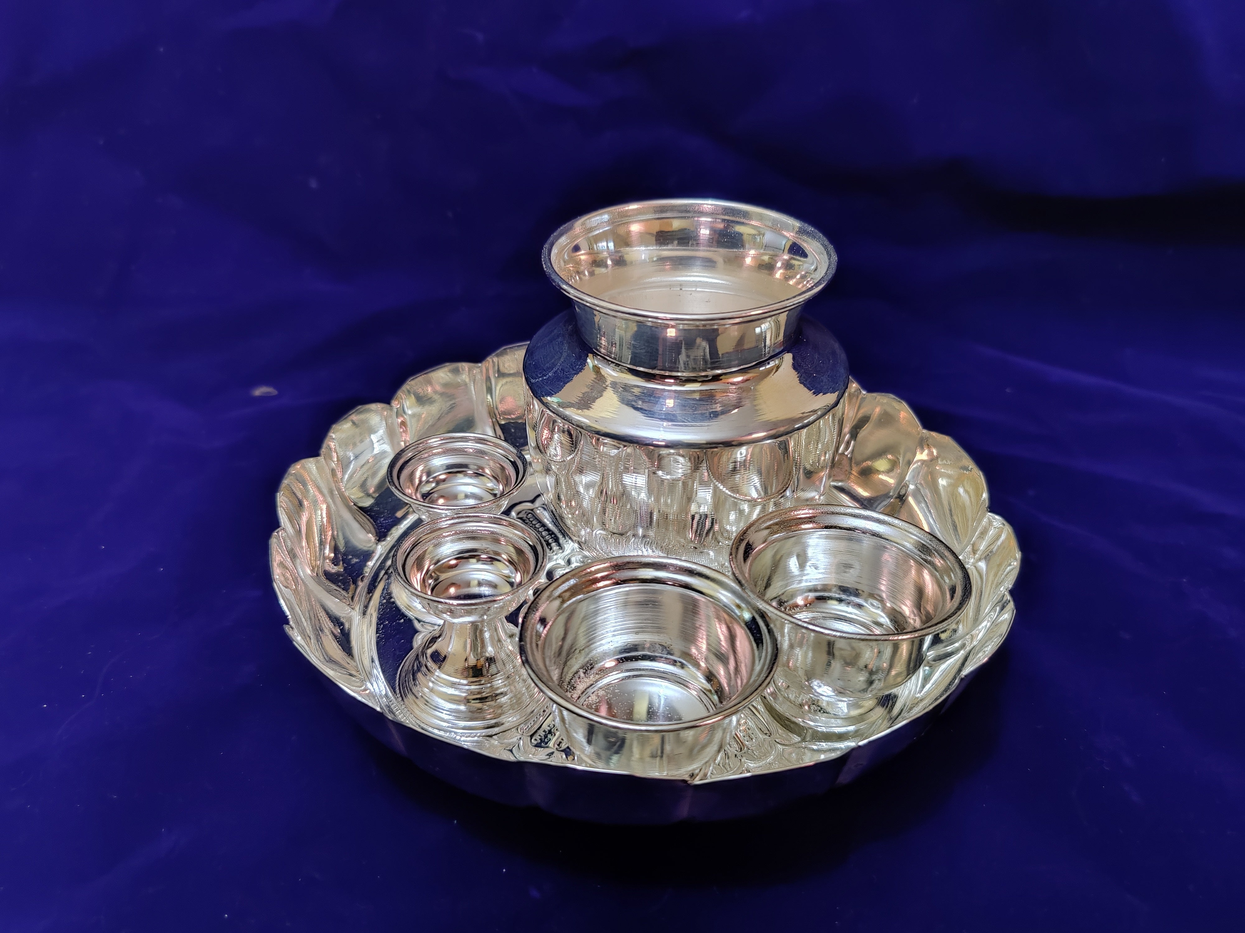 German Silver 5" Kalsha Pooja Thali