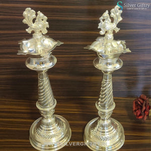 14" German Silver Deepam | Pooja Article | Silver Giftry | SGT20K012