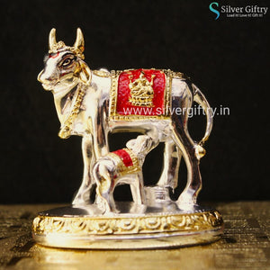 24kr Gold and Silver Coated Cow and Calf | Silver Giftry | SGT20K015