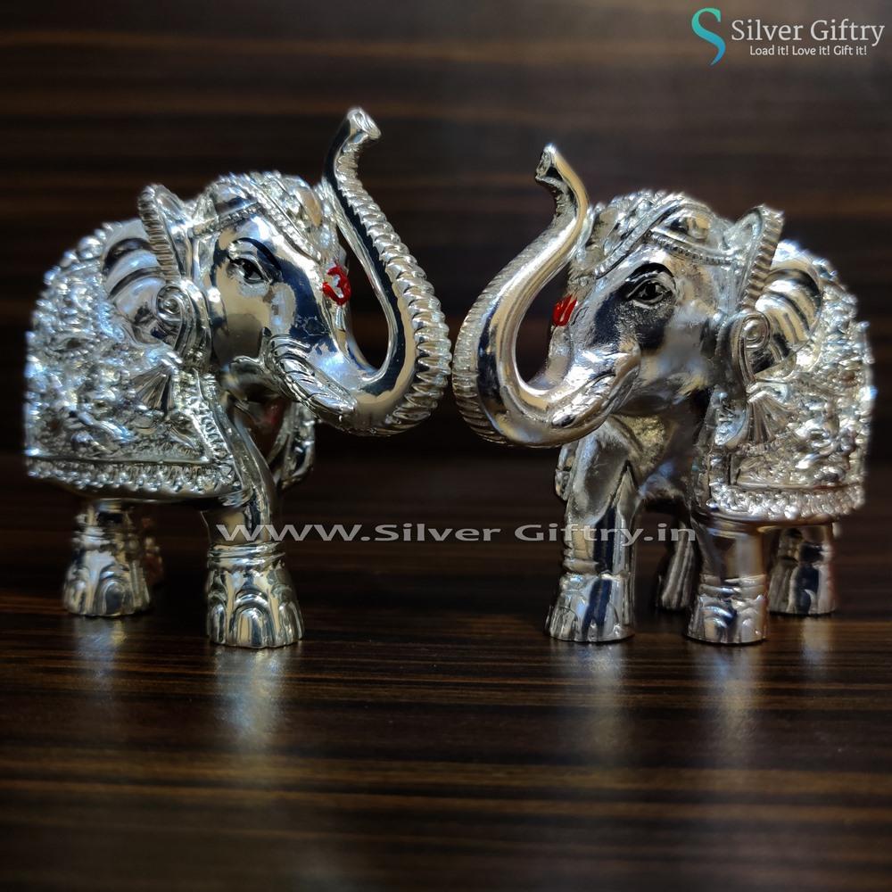 4" Elephants Full Silver pair | Silver Giftry | SGT20K032