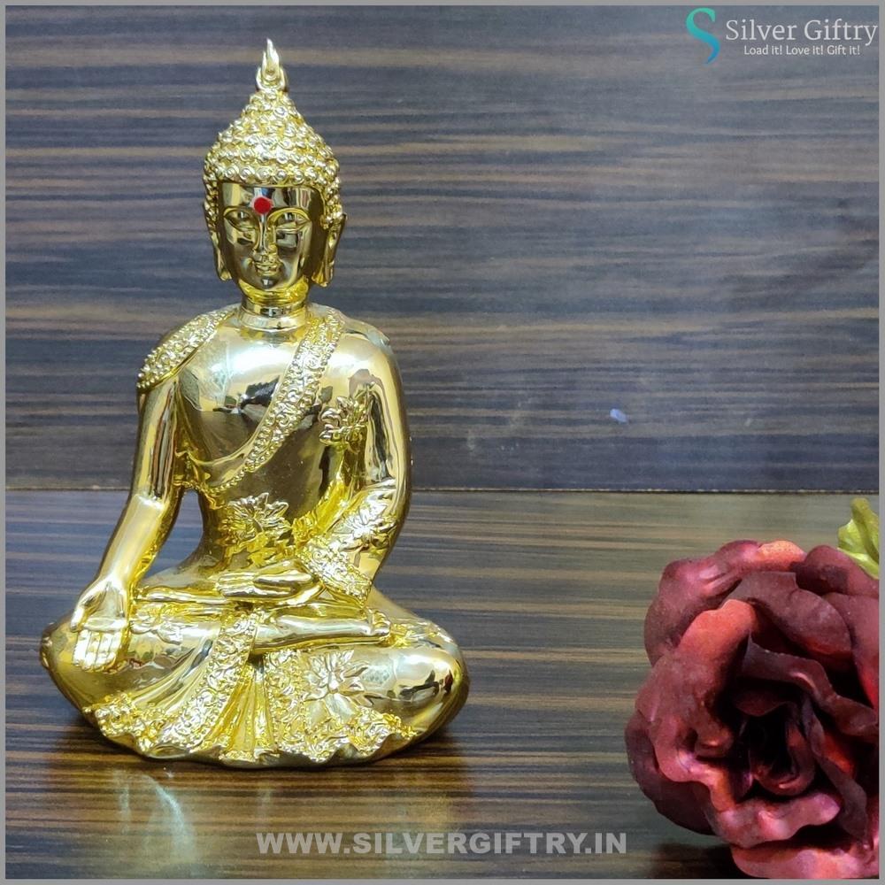 7" Buddha Gold Plated Idol | Silver Giftry | SGT20K048