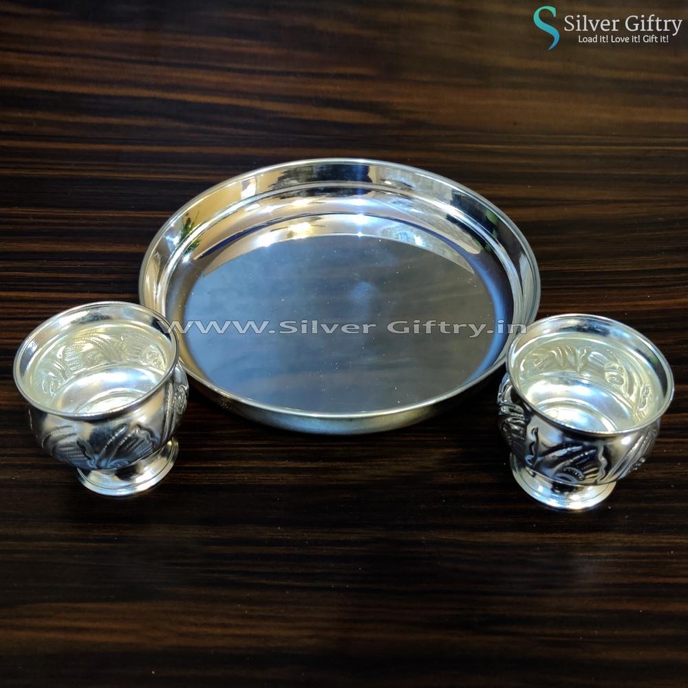 8" Pooja Set | Silver Giftry | SGT20K053