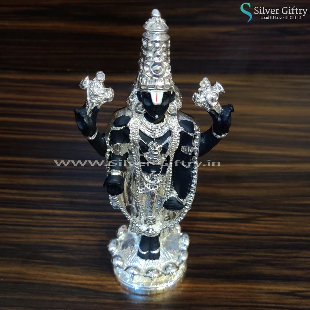 8.5" Black and Silver Coated Balaji | Silver Giftry | SGT20K054