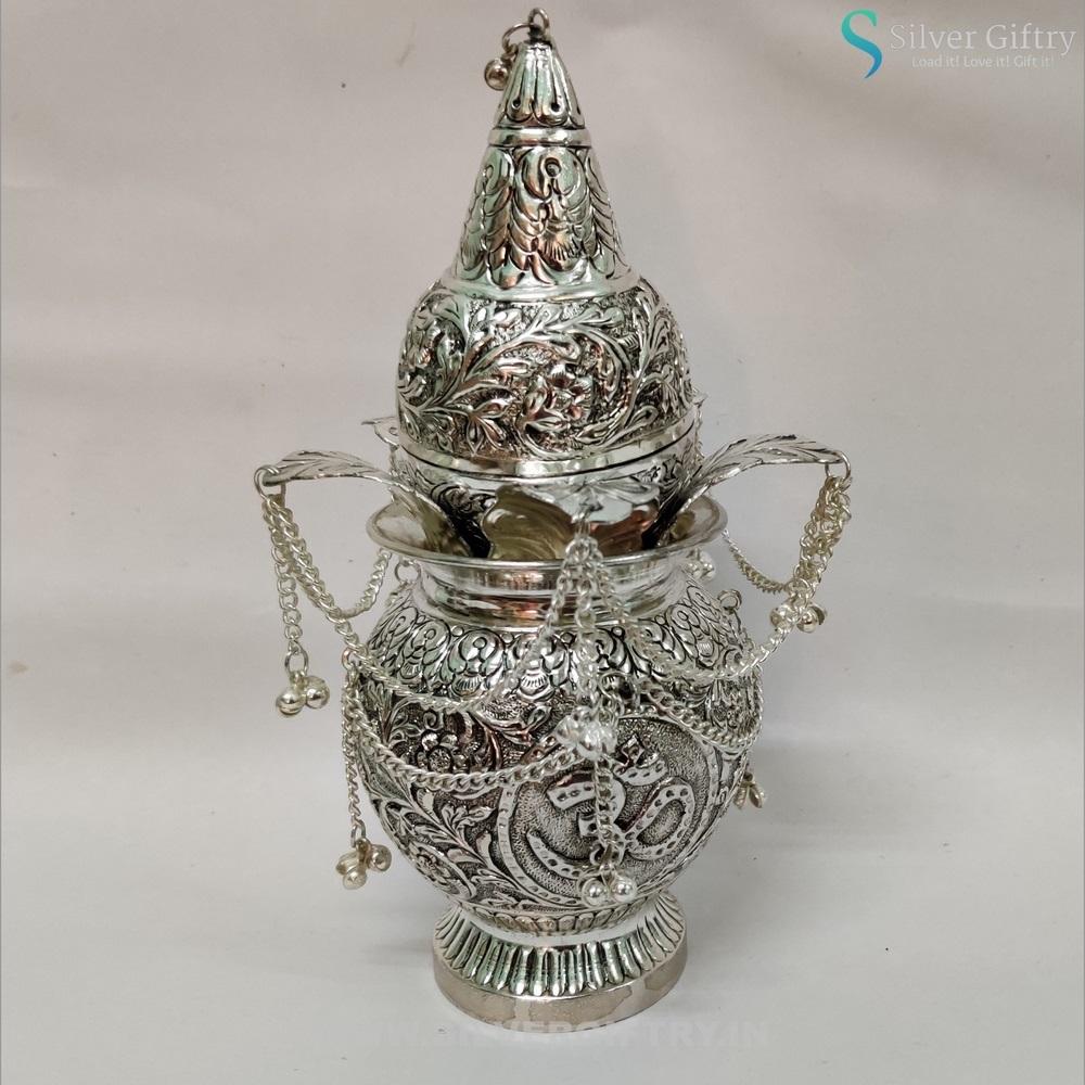 Antique 10" Mangal Kalsha | Pooja Article | Silver Giftry | SGT20K058