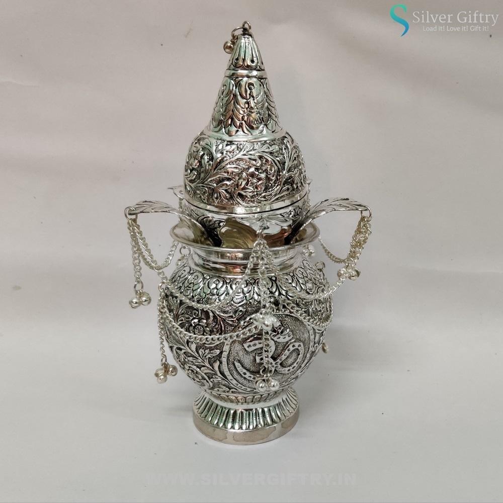 Antique 10" Mangal Kalsha | Pooja Article | Silver Giftry | SGT20K058