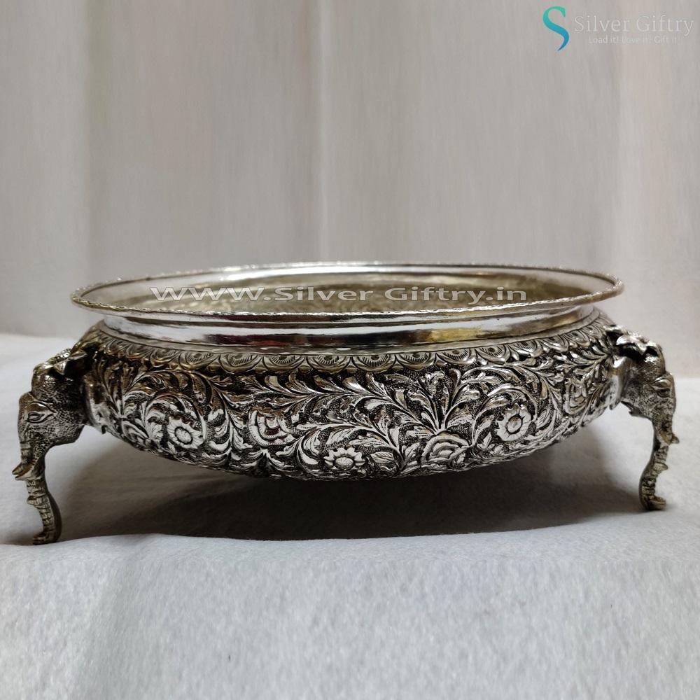 Antique 12" Urli Elephants Leg Design | Silver Giftry | SGT20K059