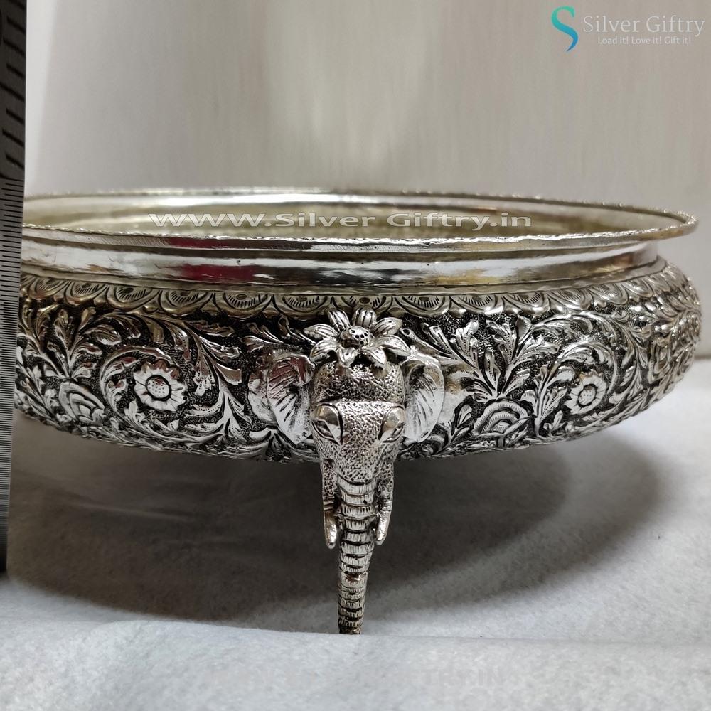 Antique 12" Urli Elephants Leg Design | Silver Giftry | SGT20K059
