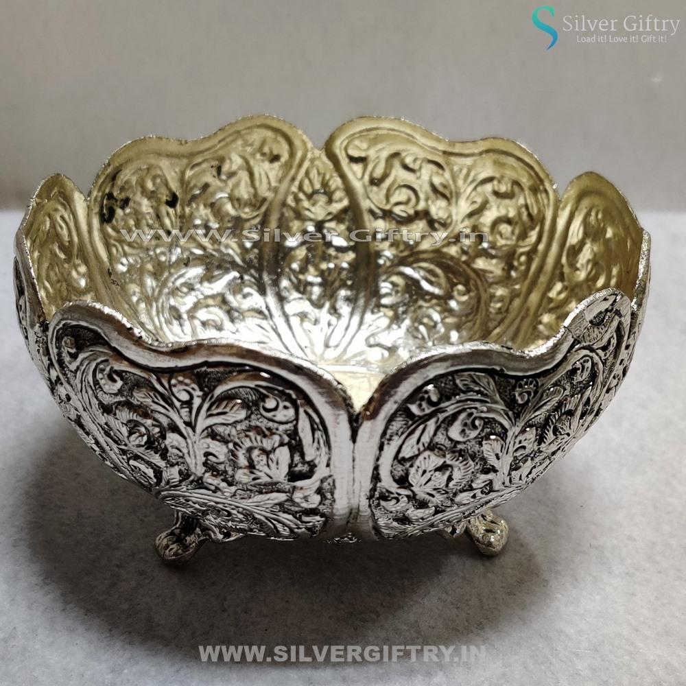 Antique 3" Kumkum Bowls Pair | Silver Giftry | SGT20K061