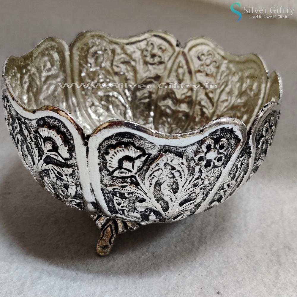 Antique 3" Kumkum Bowls Pair | Silver Giftry | SGT20K061