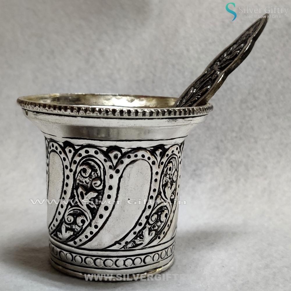 Antique 4" Panchpatra Wide Mouth | Silver Giftry | SGT20K062