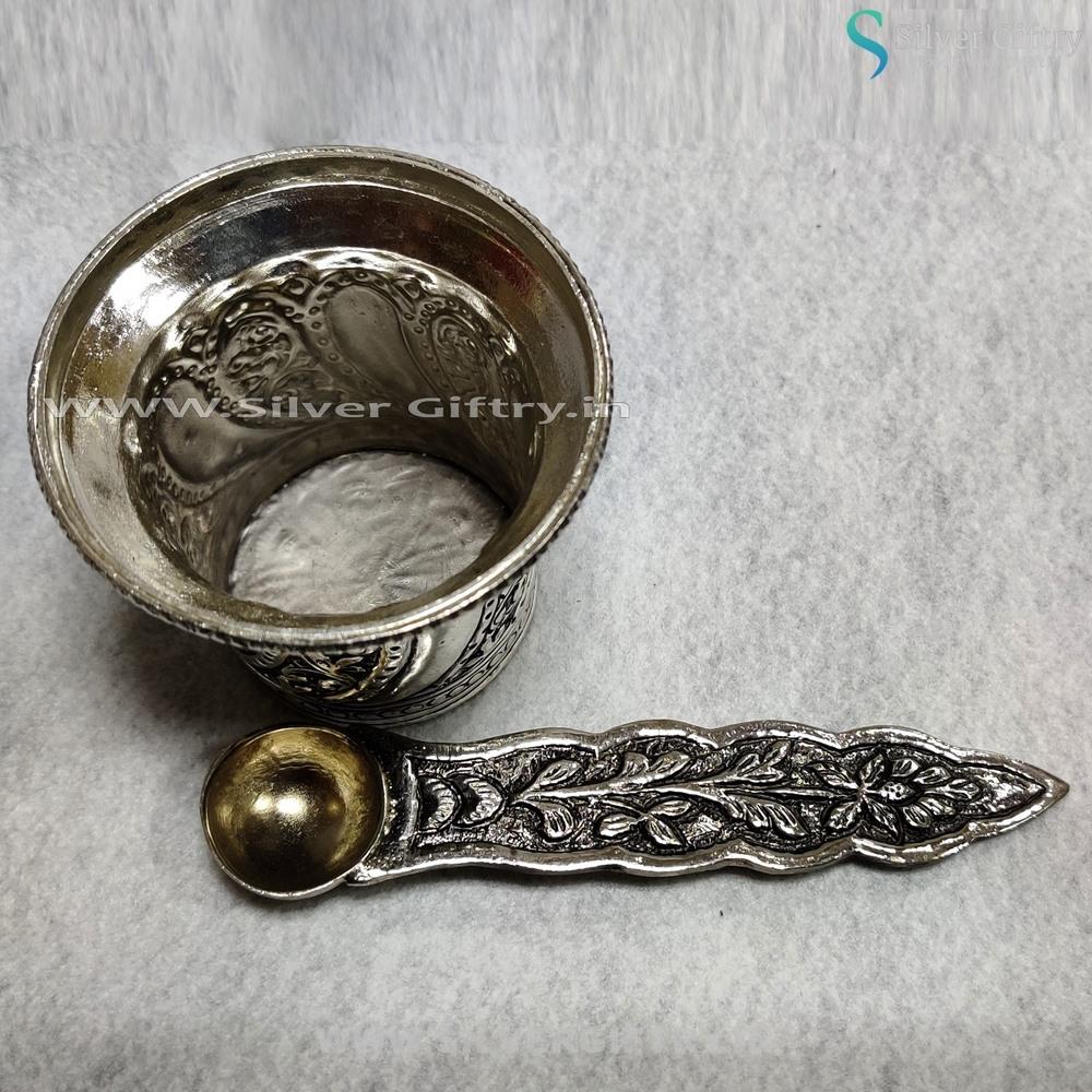 Antique 4" Panchpatra Wide Mouth | Silver Giftry | SGT20K062