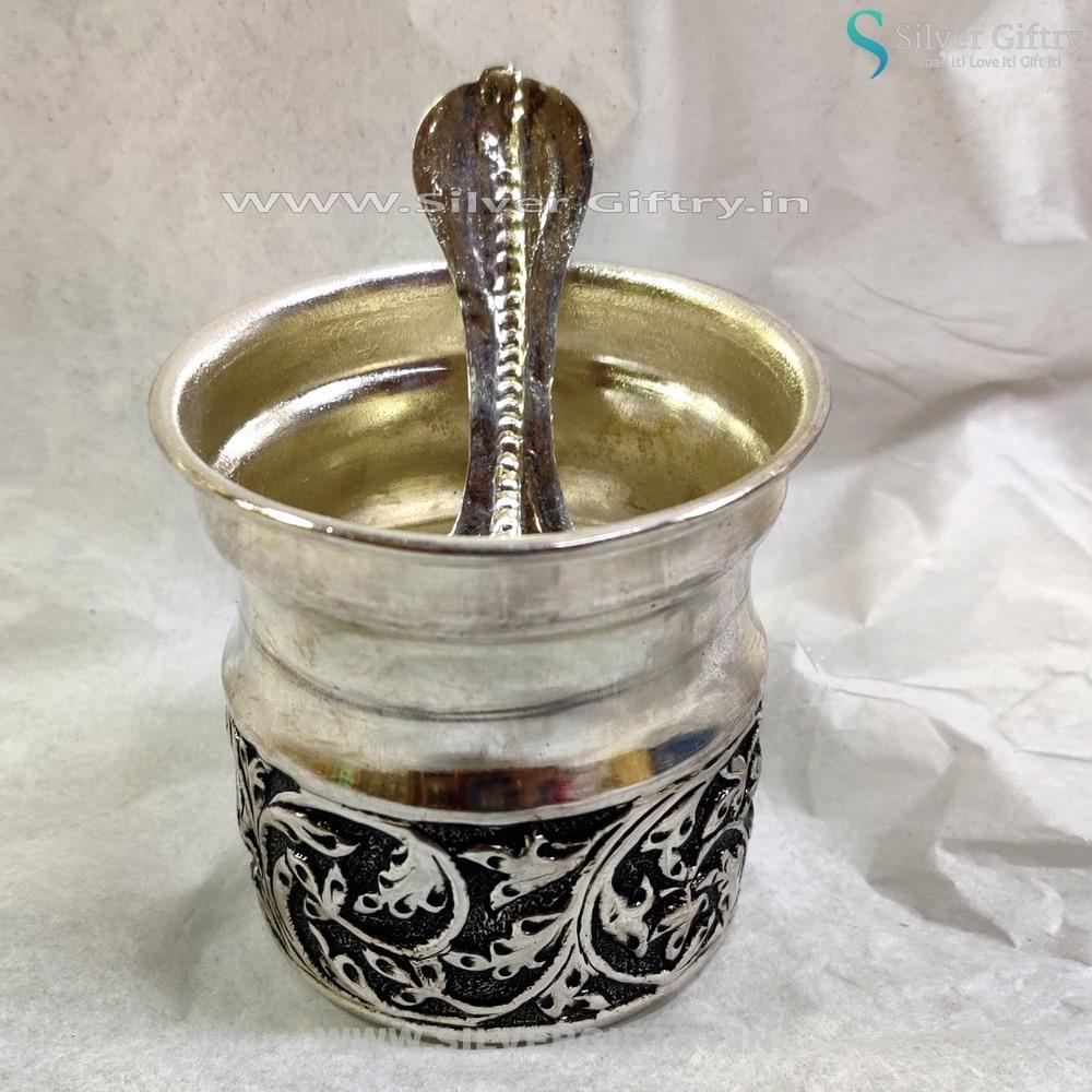Antique 4" Panchpatra | Silver Giftry | SGT20K063