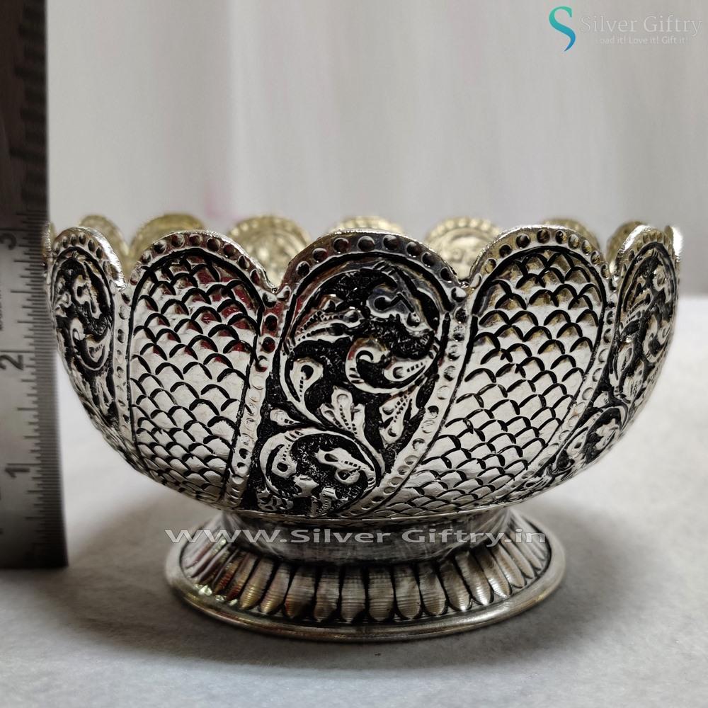 Antique 4.5" Kumkum Bowls Pair | Silver Giftry | SGT20K064