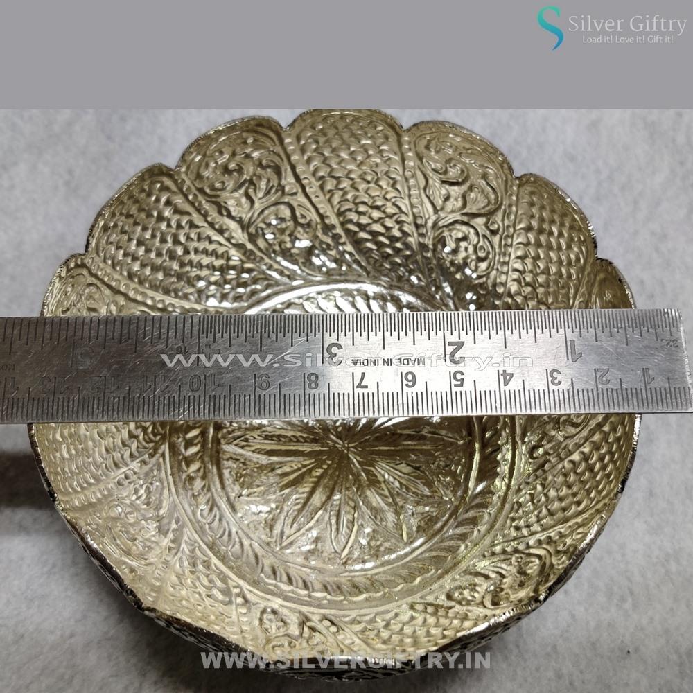 Antique 4.5" Kumkum Bowls Pair | Silver Giftry | SGT20K064
