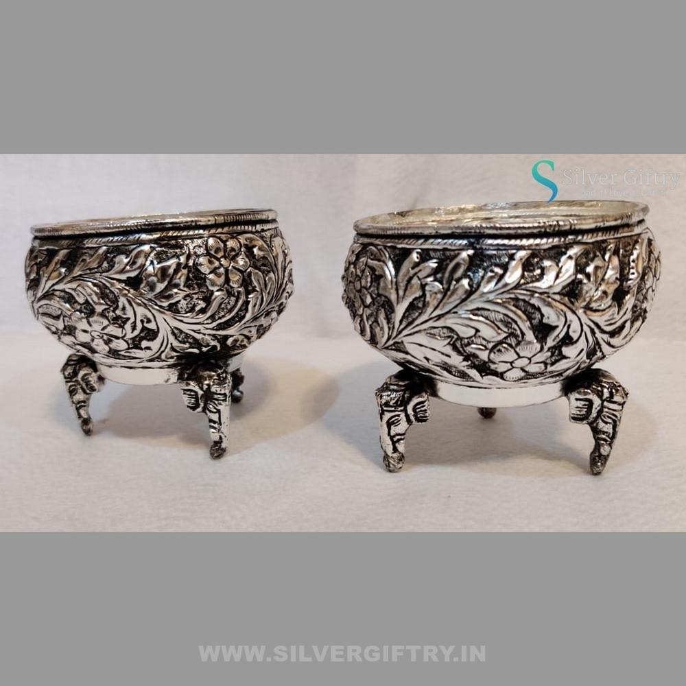 Antique German Silver Elephant Leg Bowls | Set Of 2 | Silver Giftry | SGT20K070