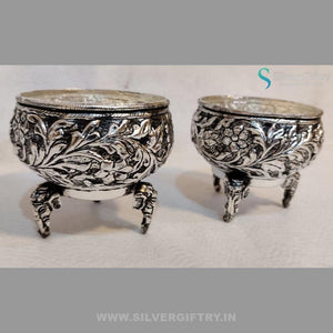 Antique German Silver Elephant Leg Bowls | Set Of 2 | Silver Giftry | SGT20K070