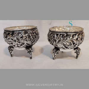 Antique German Silver Elephant Leg Bowls | Set Of 2 | Silver Giftry | SGT20K070