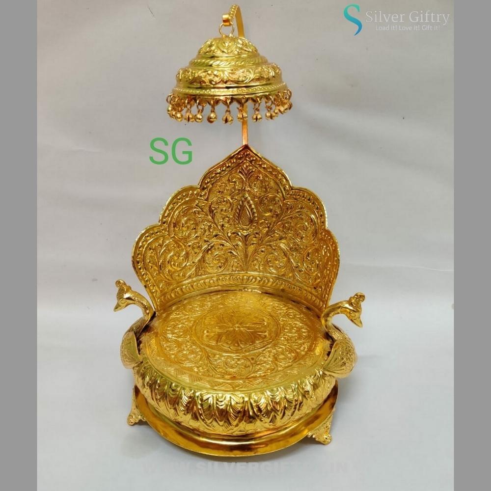 Antique German Silver Gold Simhasana | Silver Giftry | SGT20K071