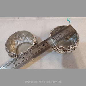 Antique German Silver Swan Leg Kumkum Bowl Set Of 2 Bowl | Silver Giftry | SGT20K076