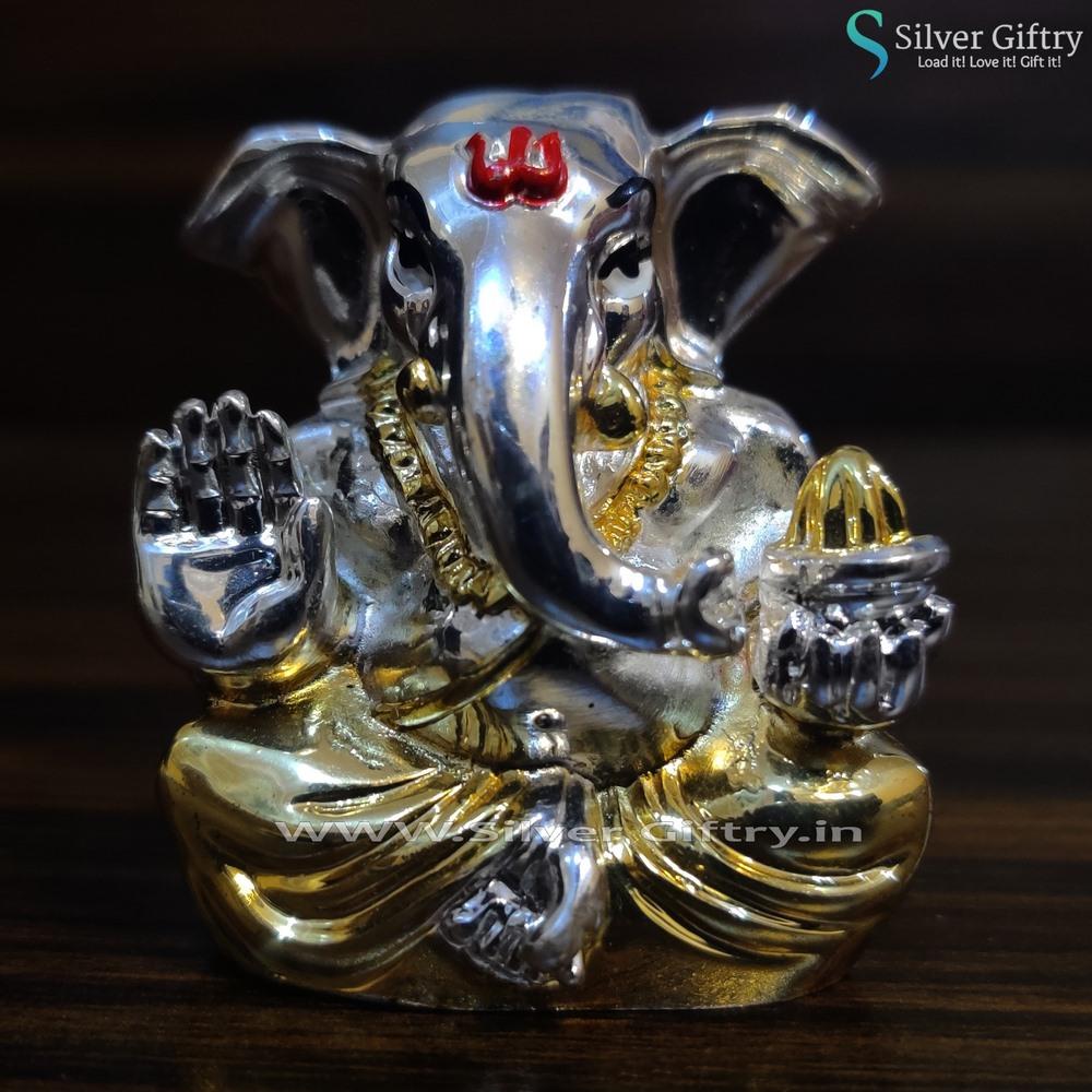 Baby Silver and Gold Coated Baby Ganesh | Silver Giftry | SGT20K090
