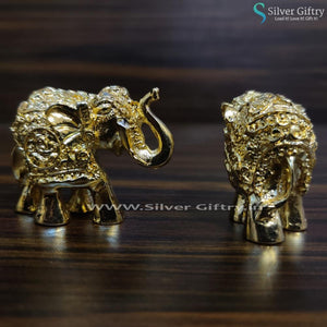 Baby Size Elephants Full Gold Pair | Silver Giftry | SGT20K094