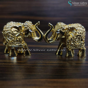 Baby Size Elephants Full Gold Pair | Silver Giftry | SGT20K094