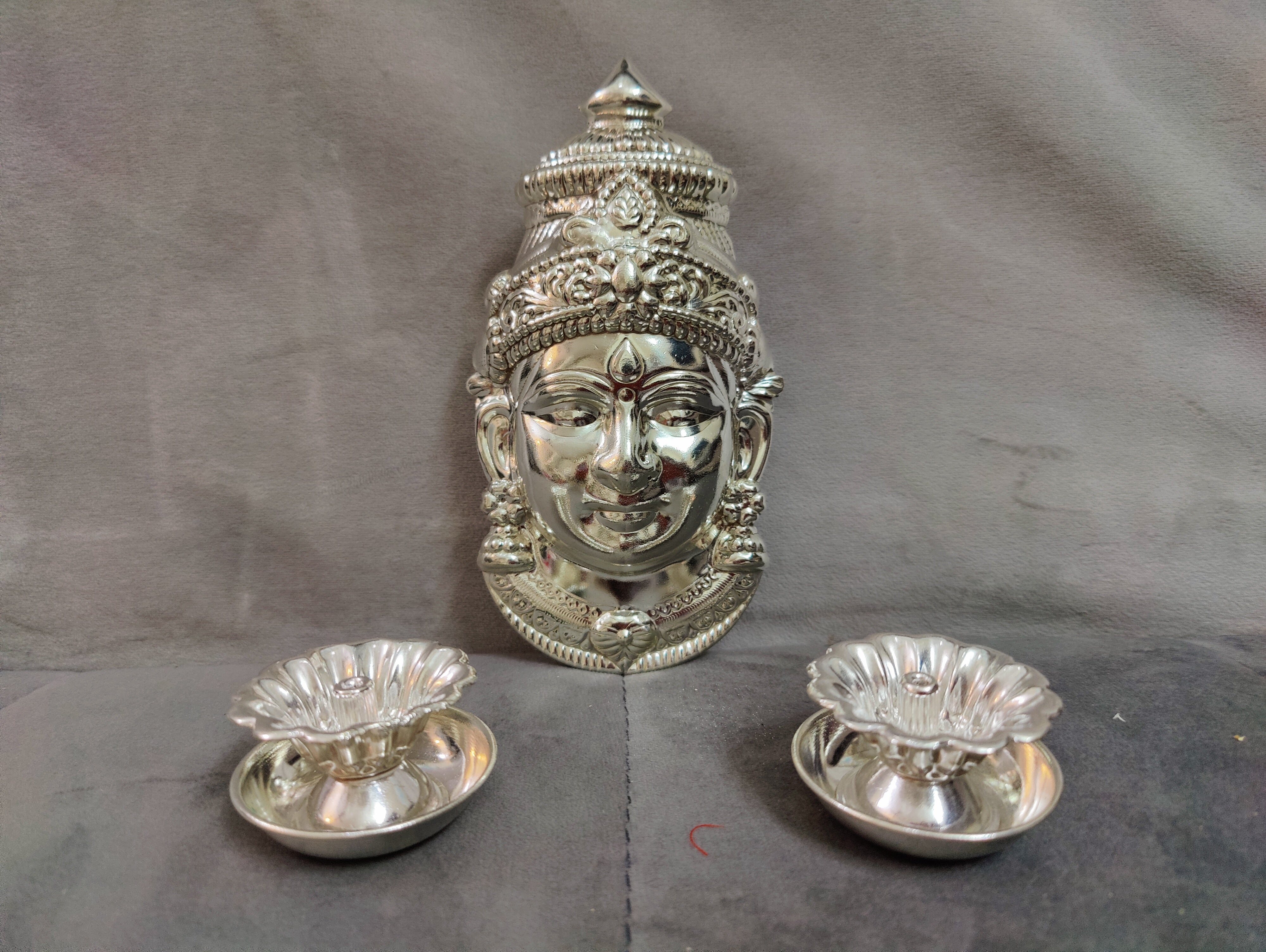 GS Lakshmi face with Diya 2" with plate