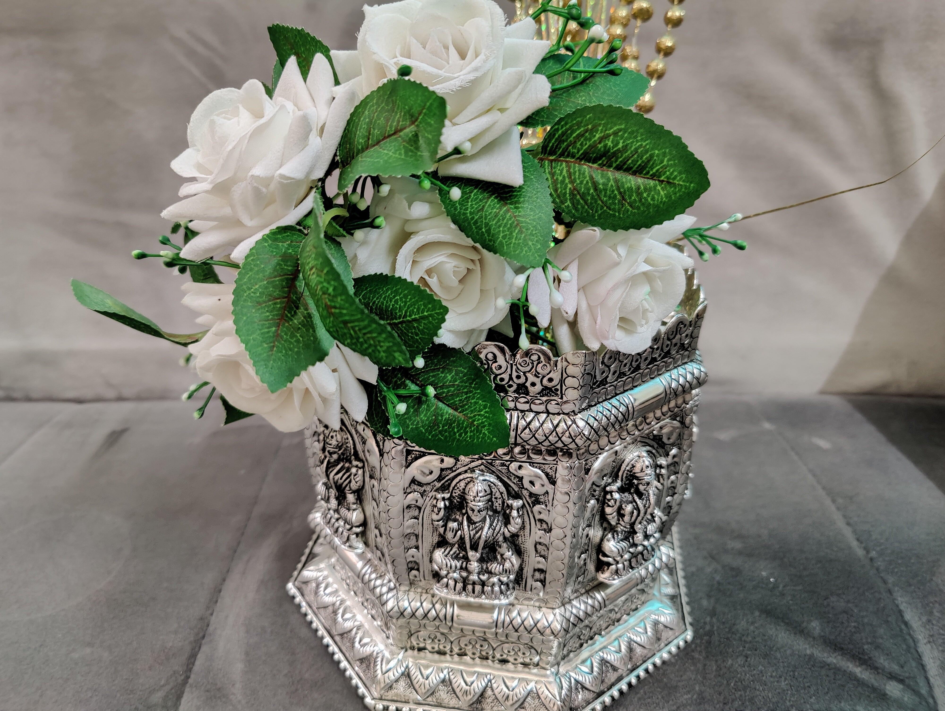 GS Antique Octagon Shape Tulsi Pot 8"