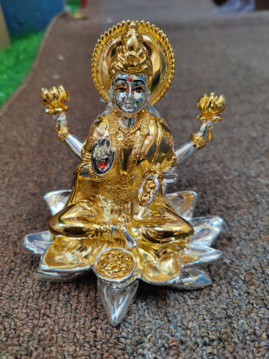 Gold and Silver Coated Premium Mahalakshmi Idol 5"