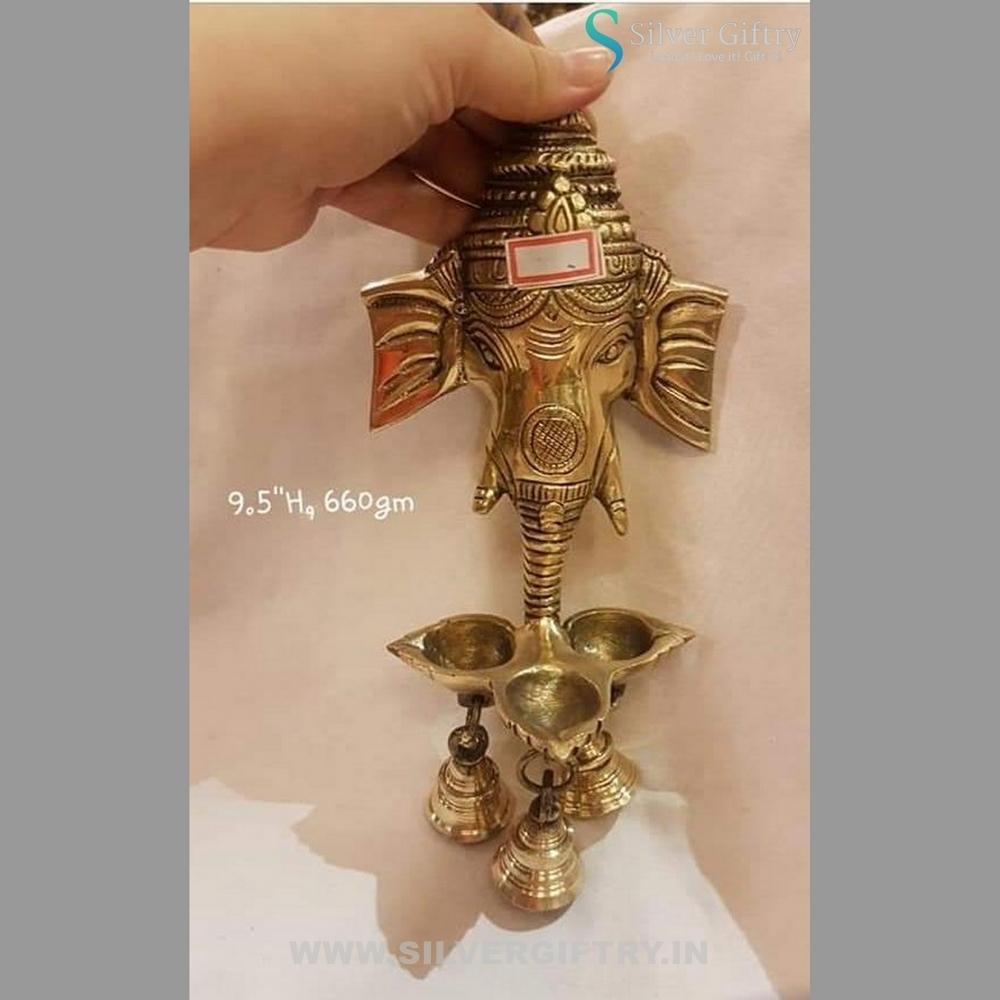 Brass Ganesh Wall Hanging Diya 9" | Silver Giftry | SGT20K115