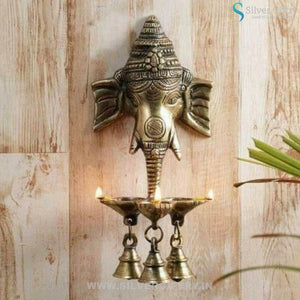 Brass Ganesh Wall Hanging Diya 9" | Silver Giftry | SGT20K115