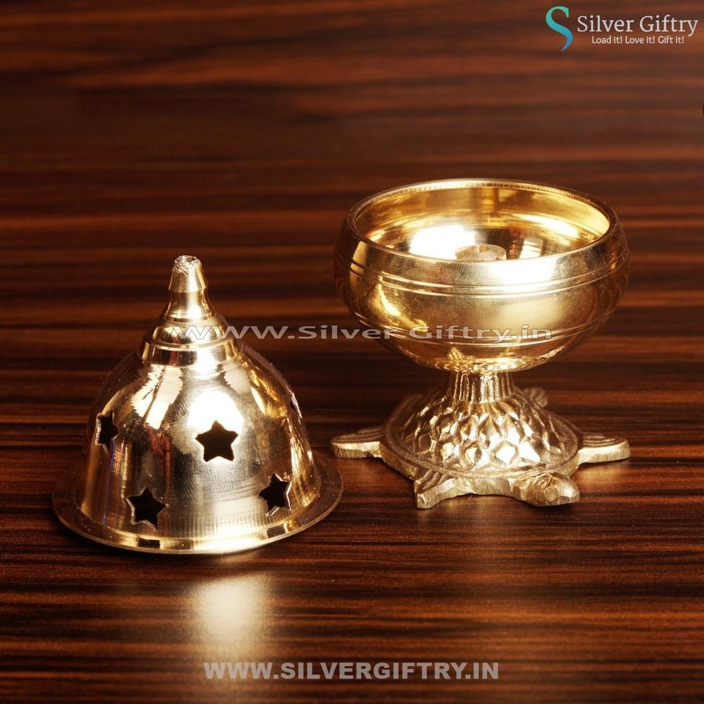 Brass Vasthu Deepa Tortoise Stand Pair | Silver Giftry | SGT20K117
