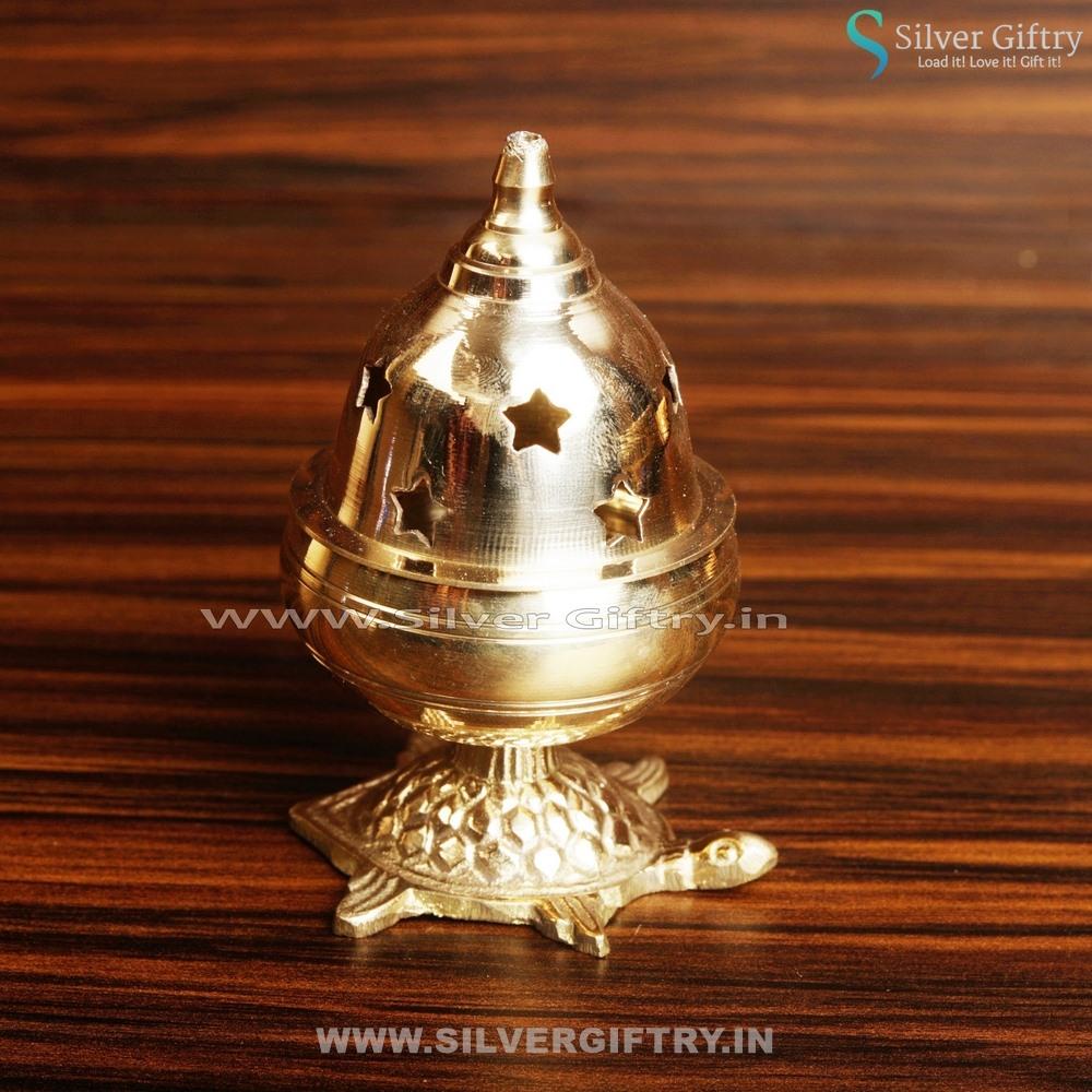 Brass Vasthu Deepa Tortoise Stand Pair | Silver Giftry | SGT20K117