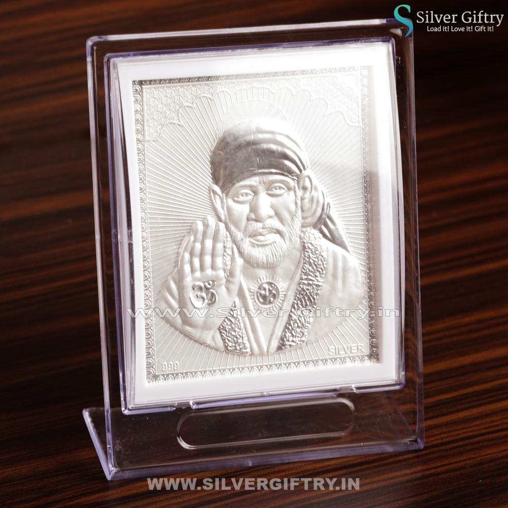 Calm Sai Baba Frame Big | Silver Giftry | SGT20K120