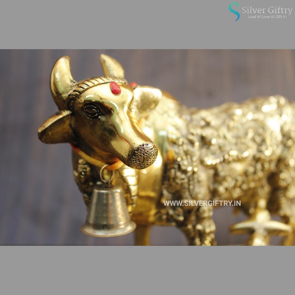 Copper Coated Cow and Calf German Silver Idol | Silver Giftry | SGT20K125