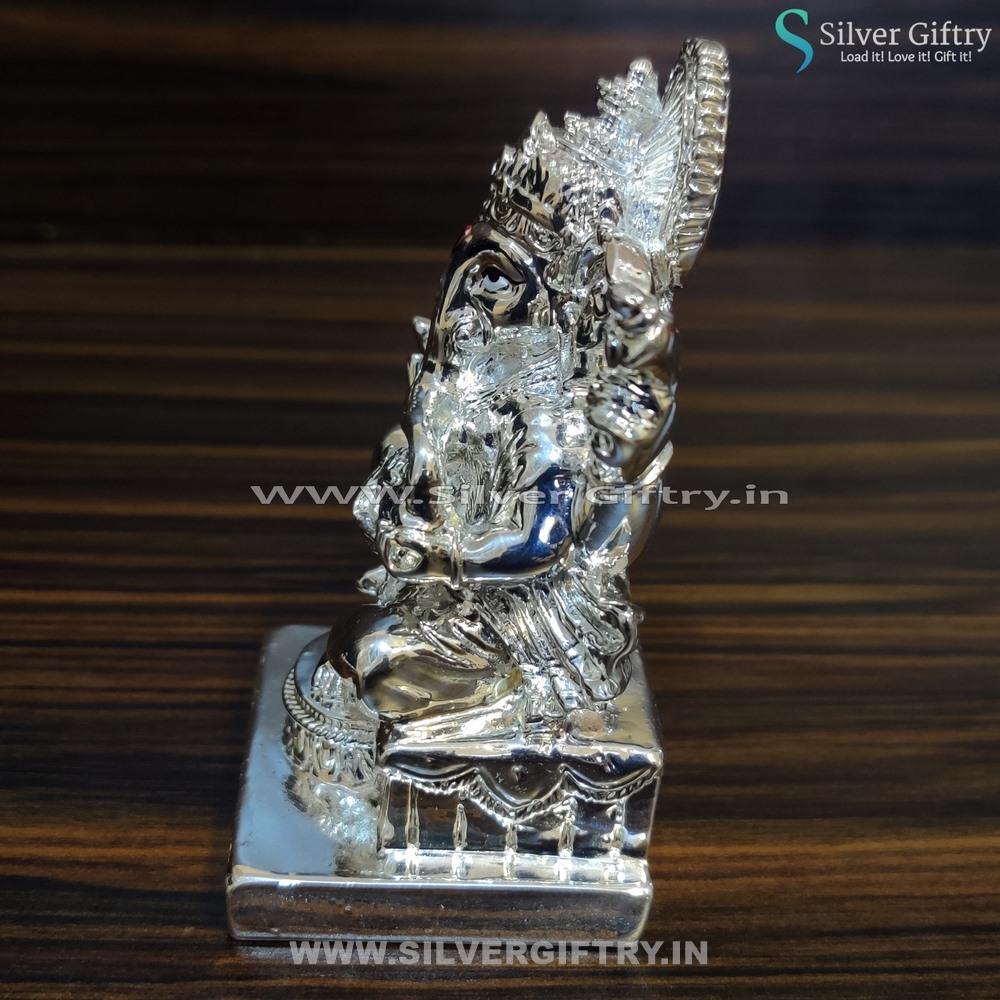 Cute Pure Silver Ganesh Idol 2.4" | Silver Giftry | SGT20K139